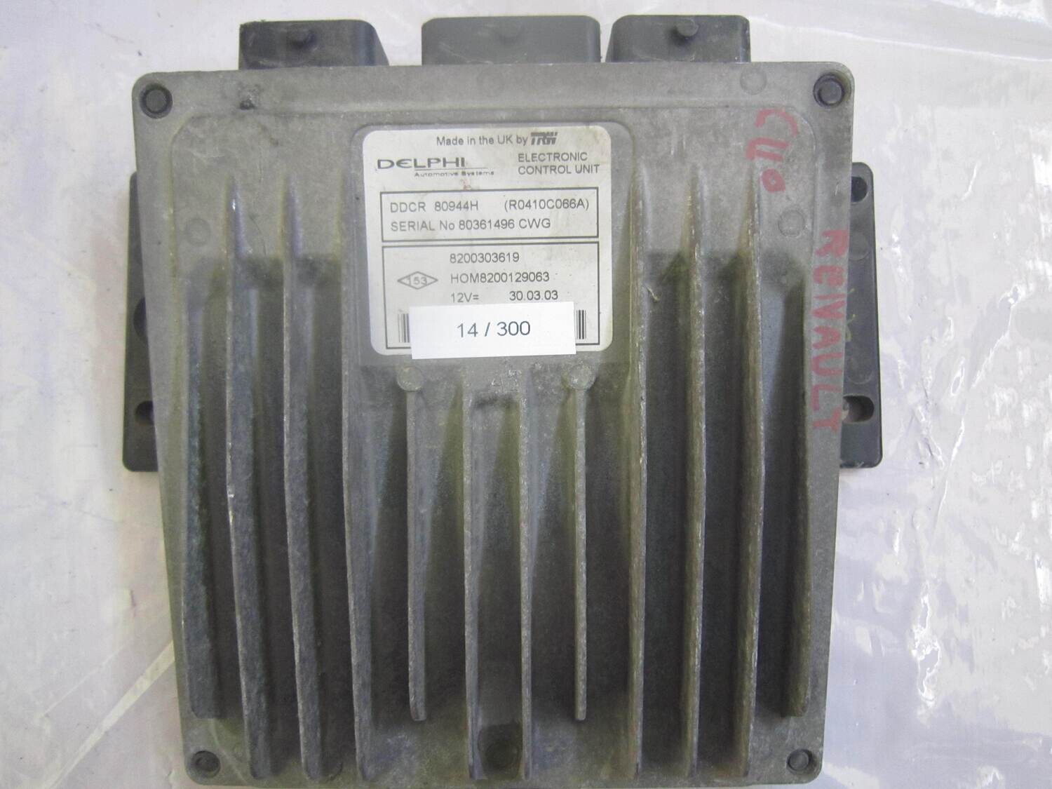 14-300 Centralina Motore Delphi R0410C066A 8200303619 8200129063 DDCR 80944H ___ RENAULT Diesel CLIO 1.5