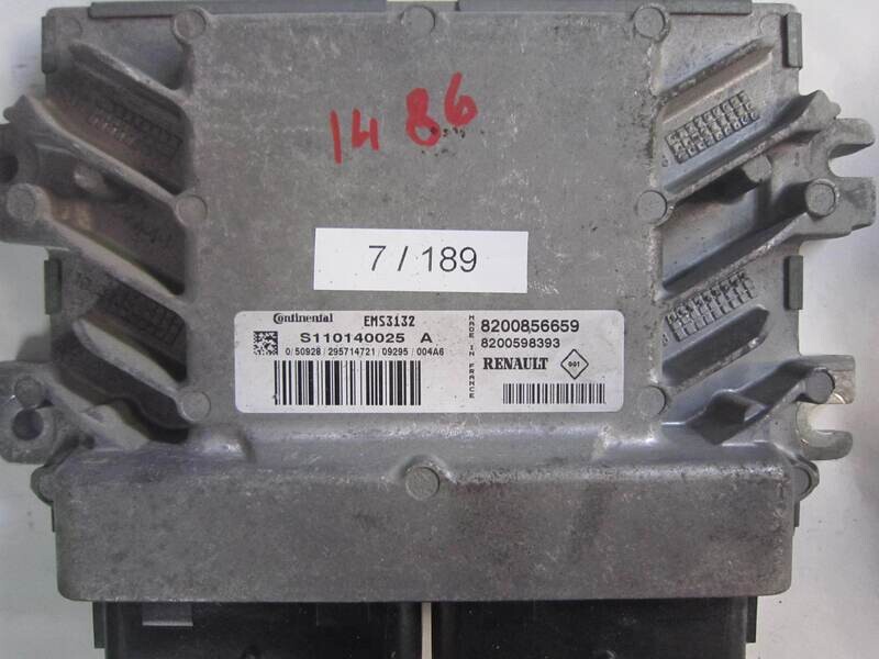 7-189 Centralina Motore Continental S110140025 A S110140025A 8200856659 8200598393 EMS3132 DACIA VARIE 1.4