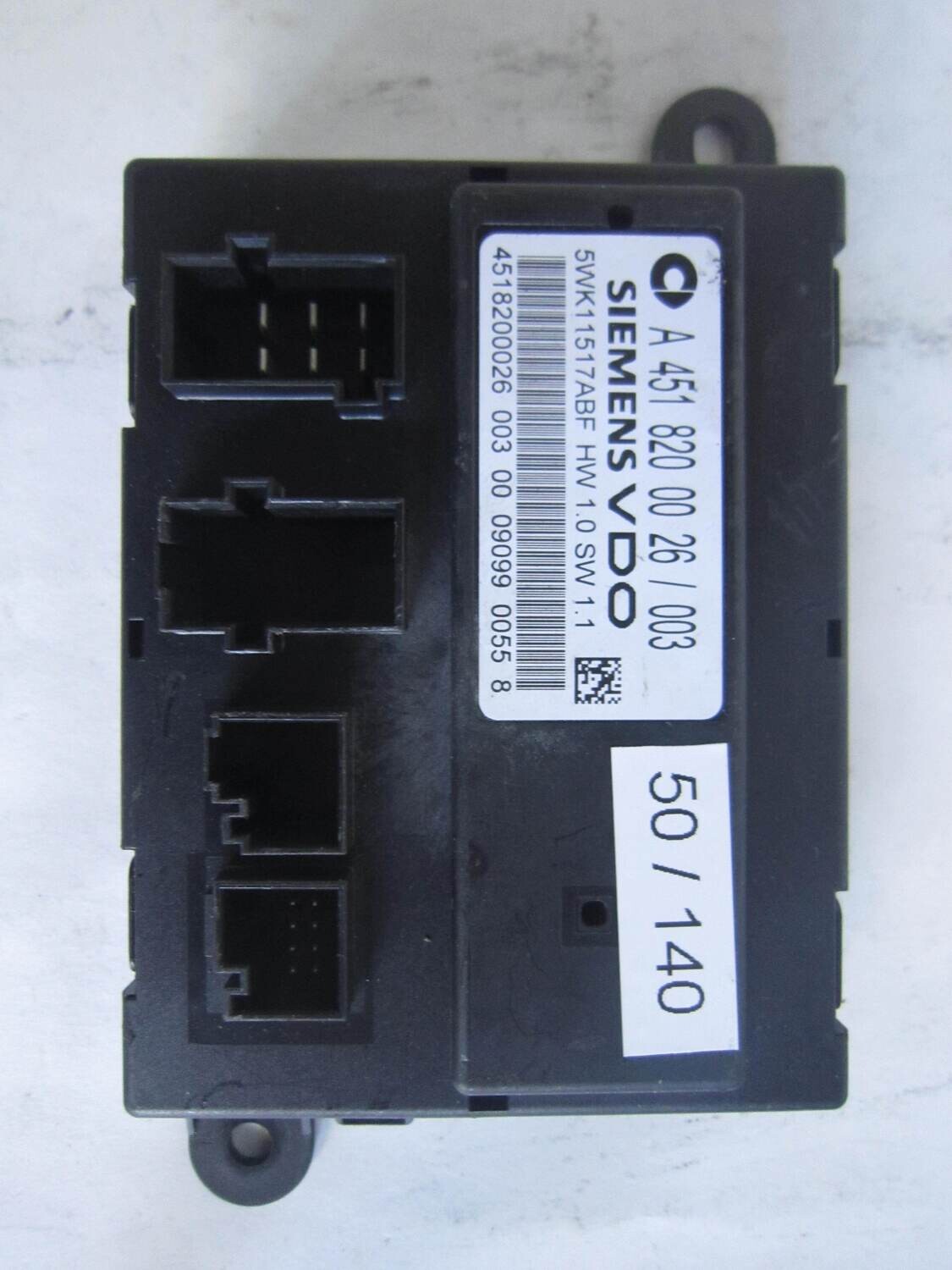 50-140 Body Computer Siemens 5WK11517ABF A 451 820 00 26 / 003 A4518200026003 HW1.0 SW1.1 SMART FORTWO 451