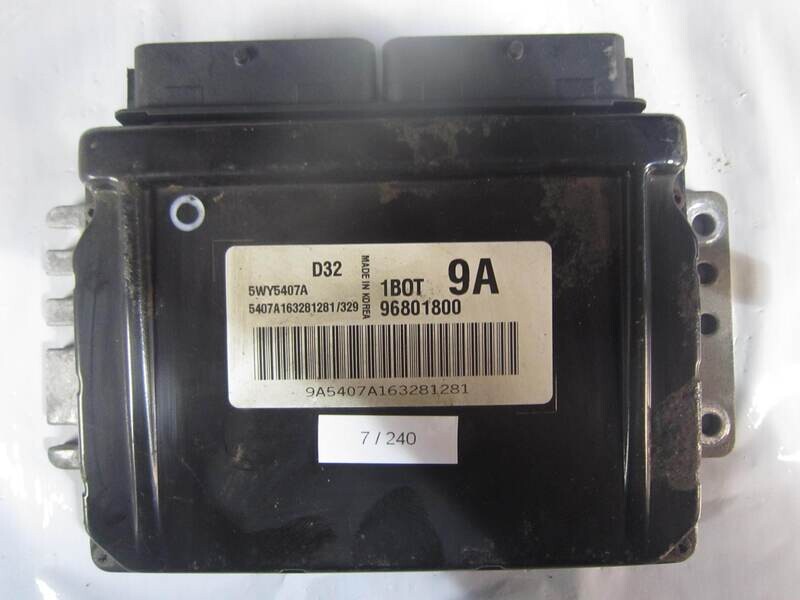7-240 Centralina Motore Chevrolet 5WY5407A 96801800 1BOT 9A D32 Benzina MATIX 0.8