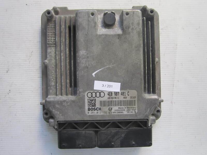 3-201 Centralina Motore Bosch 0 281 012 192 0281012192 4E0 907 401 C 4E0907401C 1039S09659 EDC16CP AUDI Diesel A 8