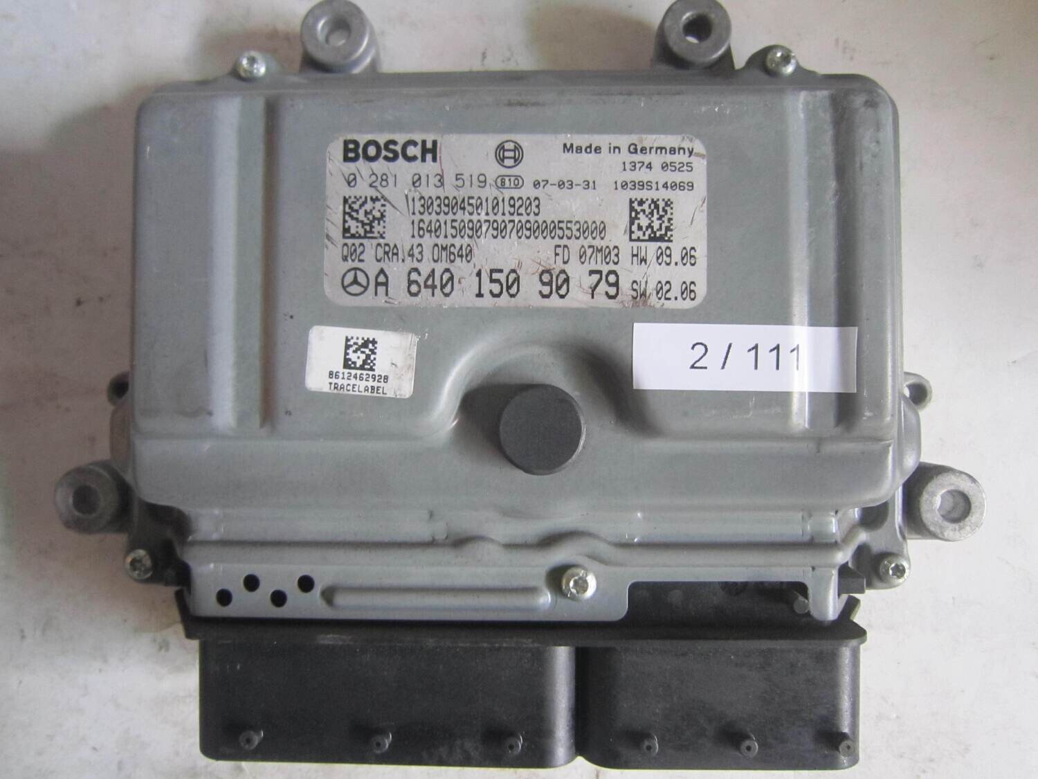 2-111 Centralina Motore Bosch 0 281 013 519 0281013519 A 640 150 90 79 A6401509079 1039S14069 CRA.43 OM640 FD 07M02 HW09.06   SW02.06 MERCEDES BENZ Diesel CLASSE  A A 200 2.2