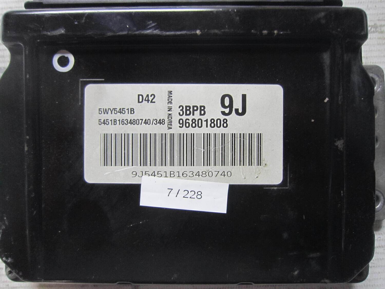7-228 Centralina Motore Chevrolet 5WY5451B 96801808 3BPB 9J VARIE 1.0
