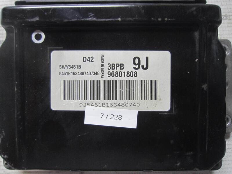 7-228 Centralina Motore Chevrolet 5WY5451B 96801808 3BPB 9J VARIE 1.0