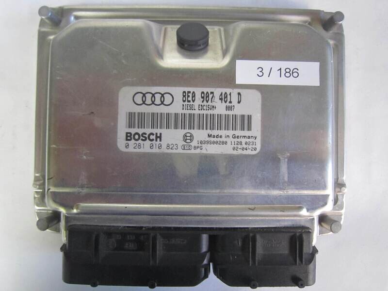 3-186 Centralina Motore Bosch 0 281 010 823 0281010823 8E0 907 401 D 8E0907401D 1039S00280 EDC15VM AUDI VARIE