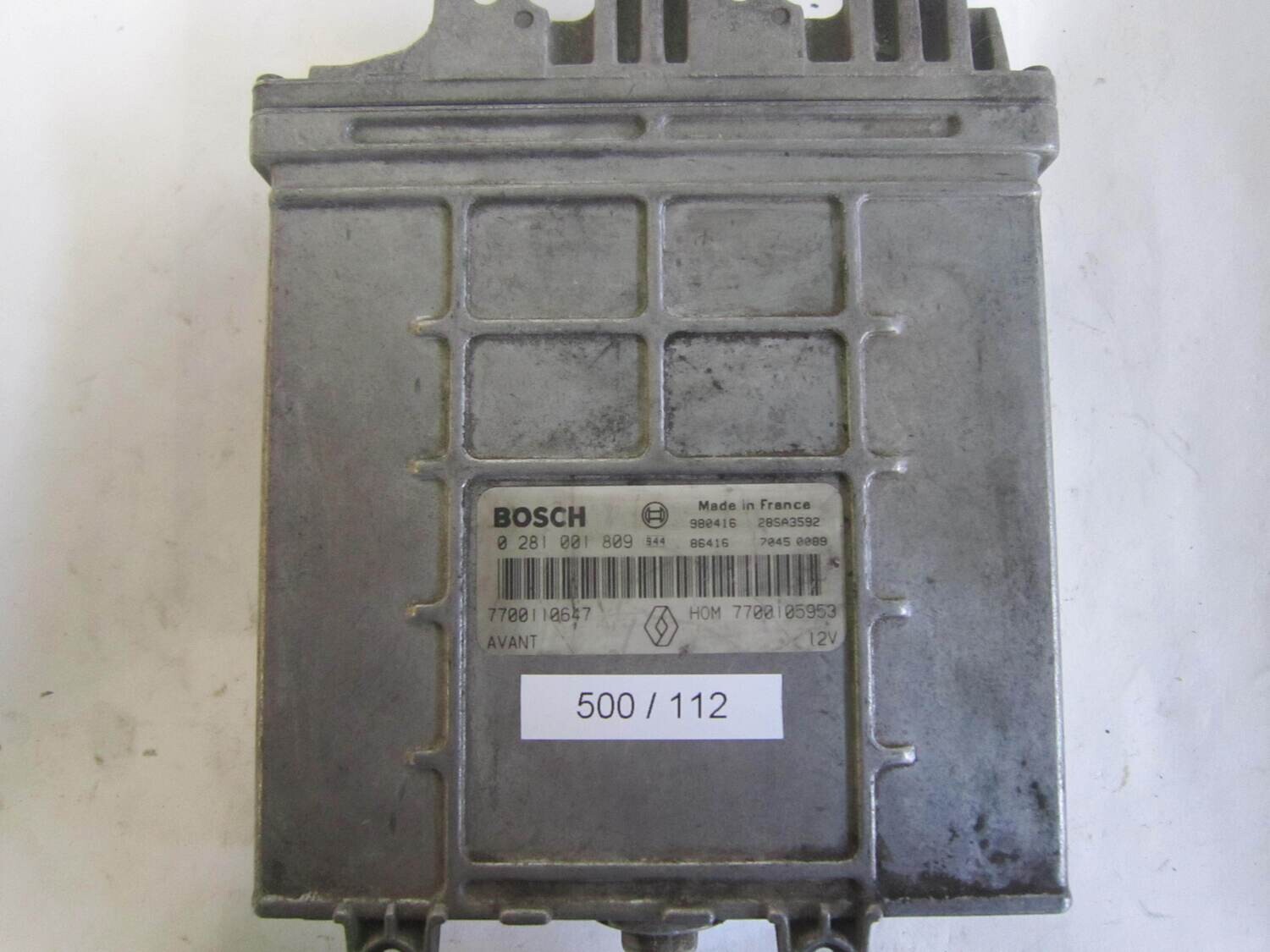 500-112 Centralina Motore Bosch 0281001809  0 281 001 809 HOM 7700105953 HOM7700105953 28SA3592  7700110647    RENAULT  SCENIC 1.9 TDI