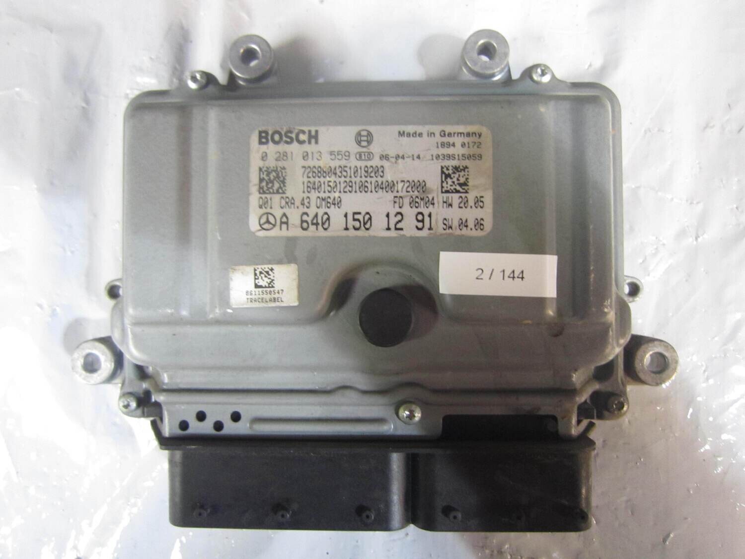 2-144 Centralina Motore Bosch 0 281 013 559 0281013559 A 640 150 12 91 A6401501291 1039S15059 CRA.43 OM640 FD 06M04 HW 20.05   SW 04.06 MERCEDES BENZ Diesel CLASSE  A 1.8