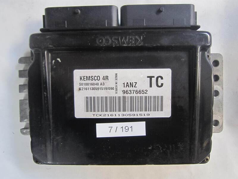 7-191 Centralina Motore Chevrolet S010016040 A3 S010016040A3 96376652 TC 1ANZ Benzina KALOS 1.2