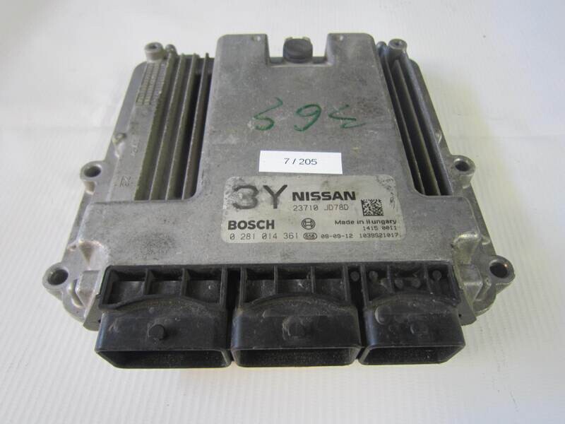 7-205 Centralina Motore Bosch 0 281 014 361 0281014361 23710 JD78D 23710JD78D 1039S21017 NISSAN Diesel QASHQAI 2.0