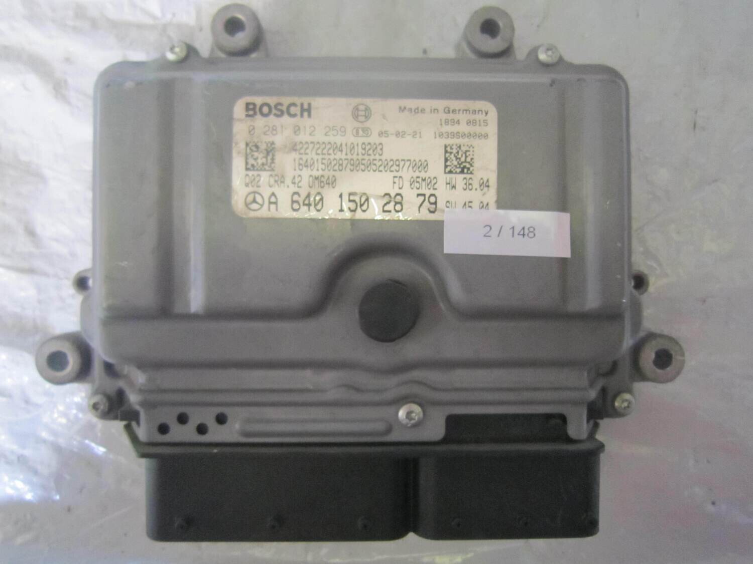 2-148 Centralina Motore Bosch 0 281 012 259 0281012259 A 640 150 28 79 A6401502879 1039S00000 CRA.42 OM640 FD 05M02 HW 36.04  SW 45.04 MERCEDES BENZ Diesel CLASSE  A A 180 1.8