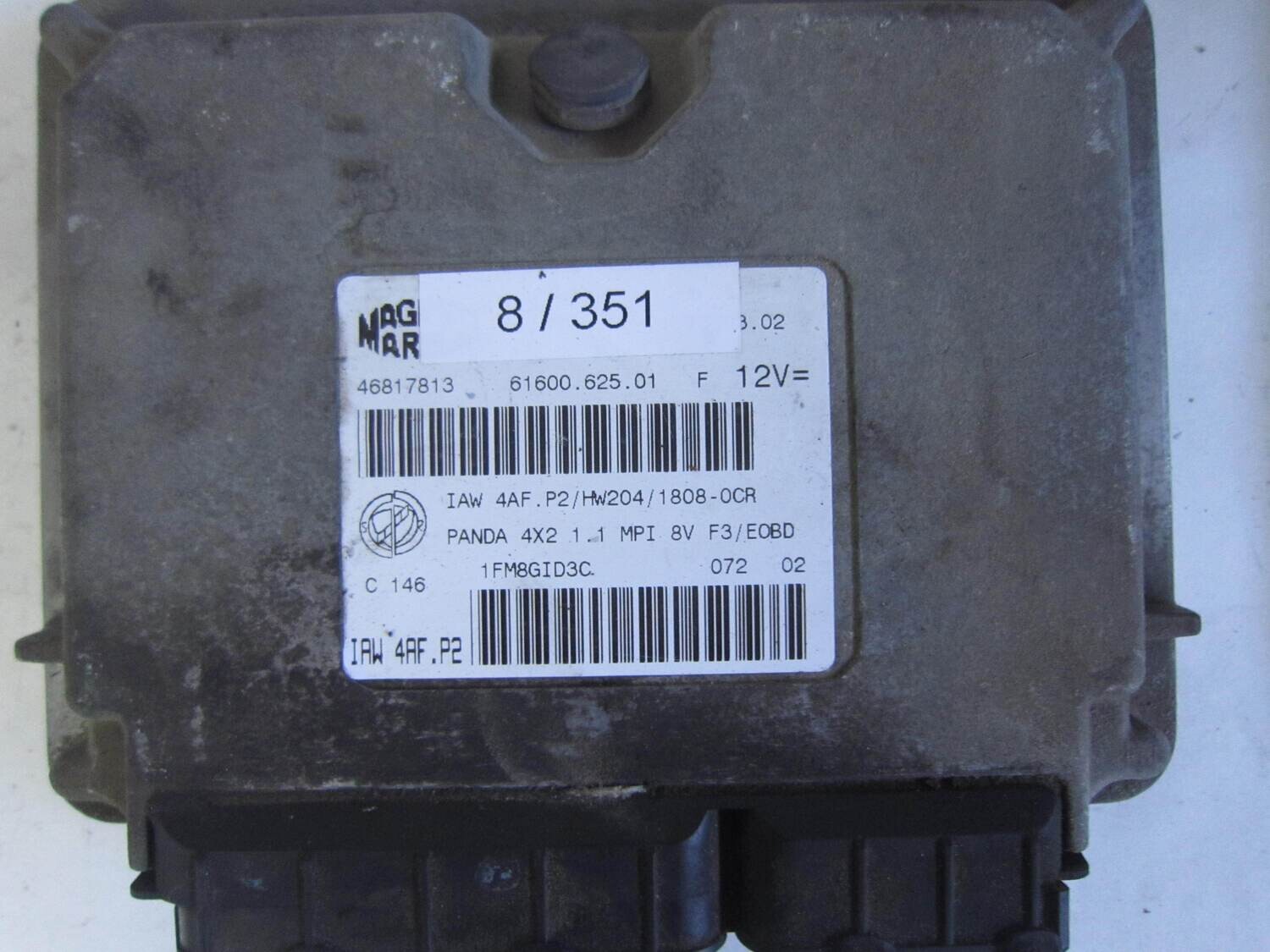 8-351 centralina motore magneti marelli 46817813 61600.625.01  iaw 4af.p2 hw204/1808-ocr alfa romeo / fiat / lancia panda