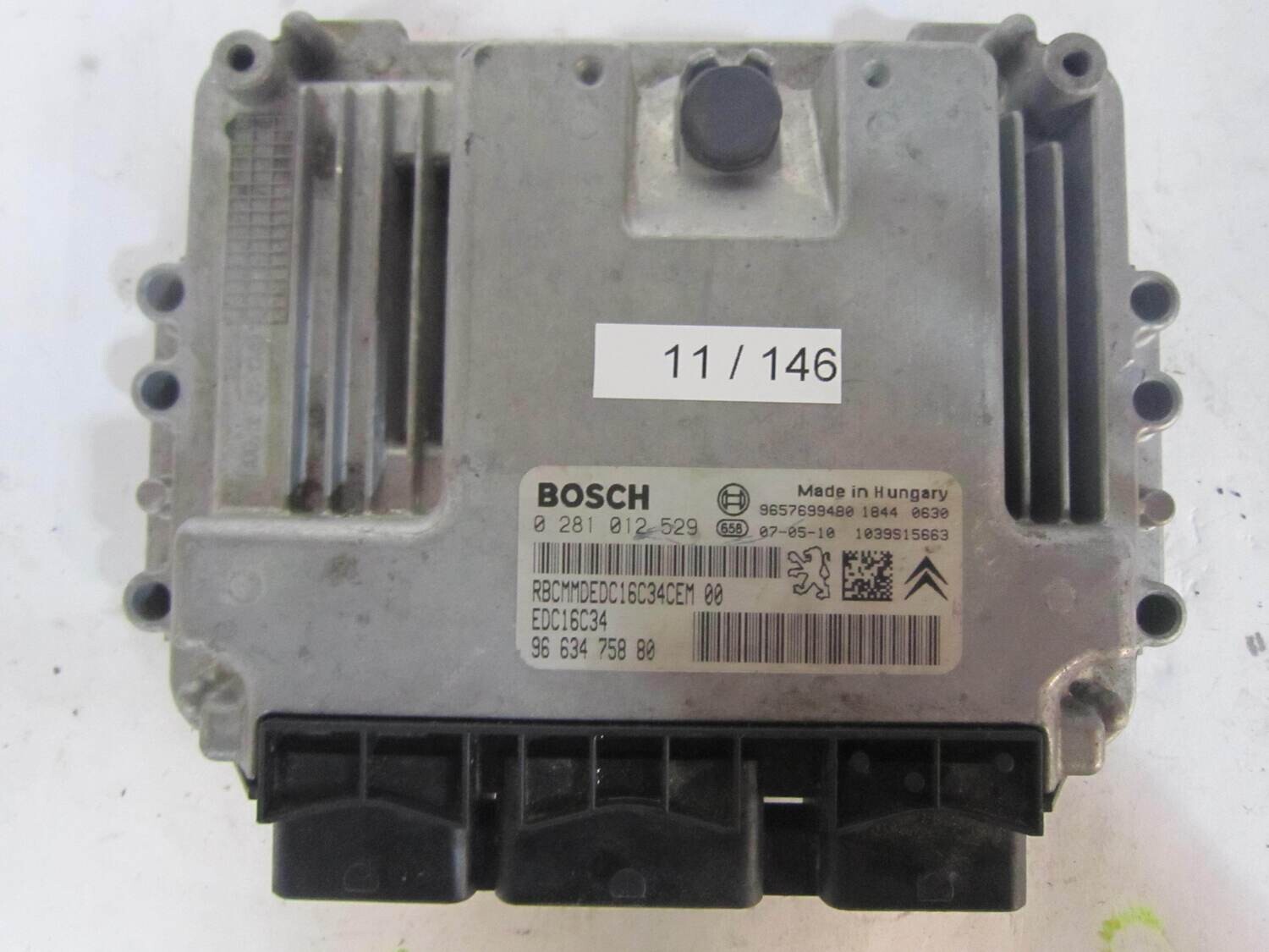 11-146 Centralina Motore Bosch 0281012529 0 281 012 529 96 634 758 80 9663475880 1039S15663  EDC16C34    CITROEN / PEUGEOT  207 1.4 HDI
