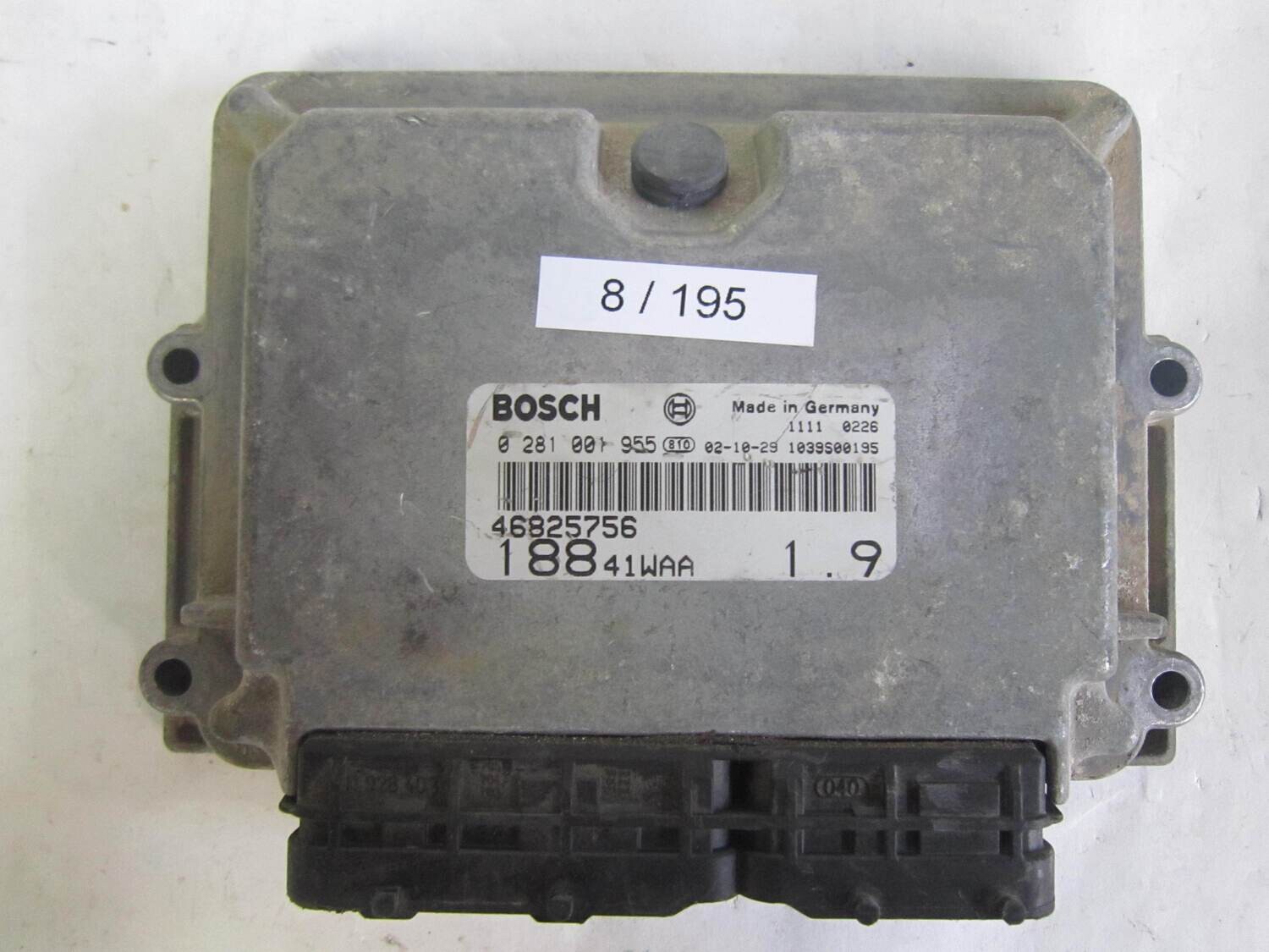 8-195 Centralina Motore Bosch 0281001955 0 281 001 955 46825756  1039S00195  188 41WAA 18841WAA   ALFA ROMEO / FIAT / LANCIA  PUNTO 1.9 JTD