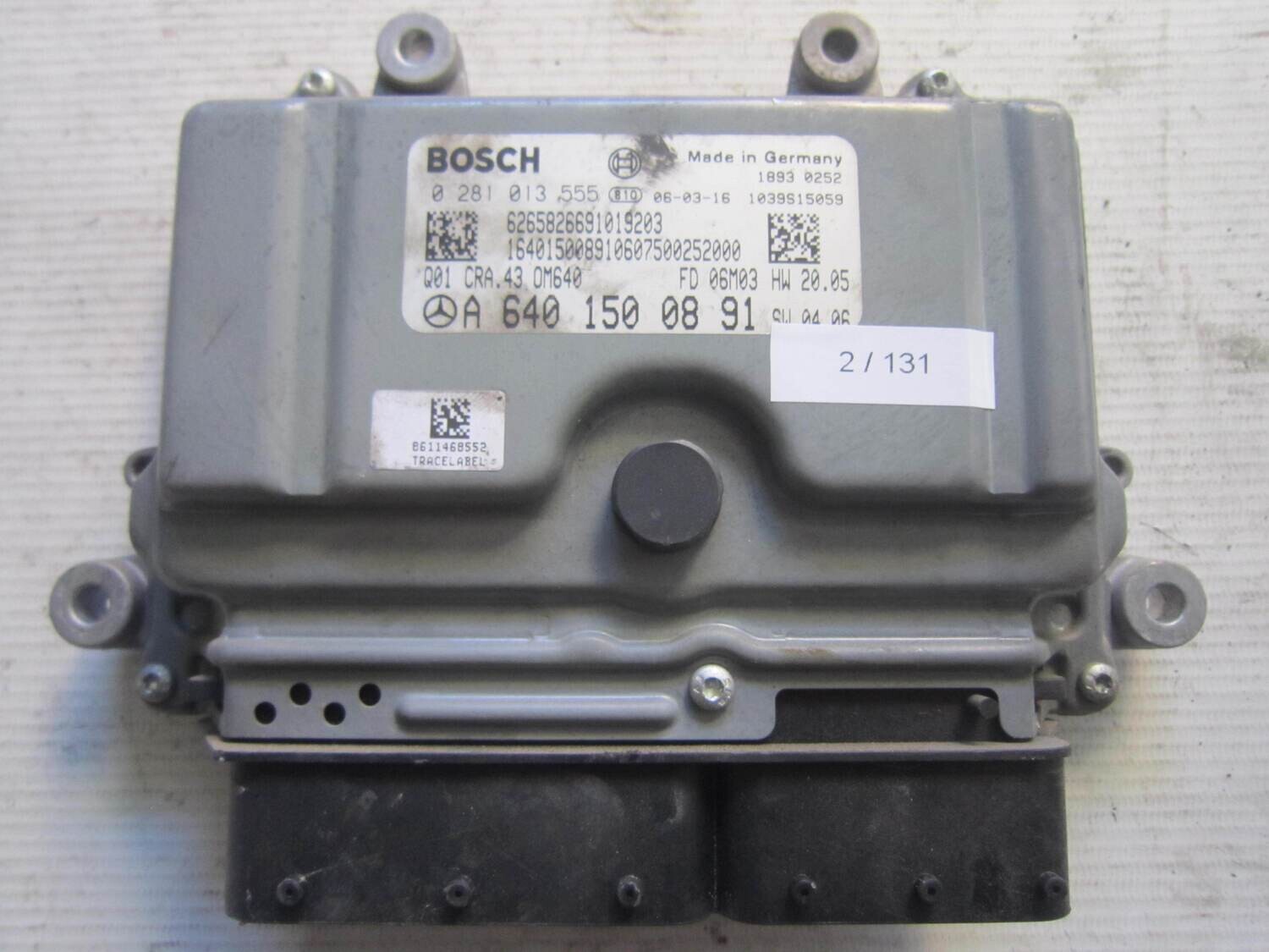 2-131 Centralina Motore Bosch 0 281 013 555 0281013555 A 640 150 08 91 A6401500891 1039S15059 CRA.43 OM640 FD 06M03 HW20.05   SW04.06 MERCEDES BENZ Diesel CLASSE  A 1.6
