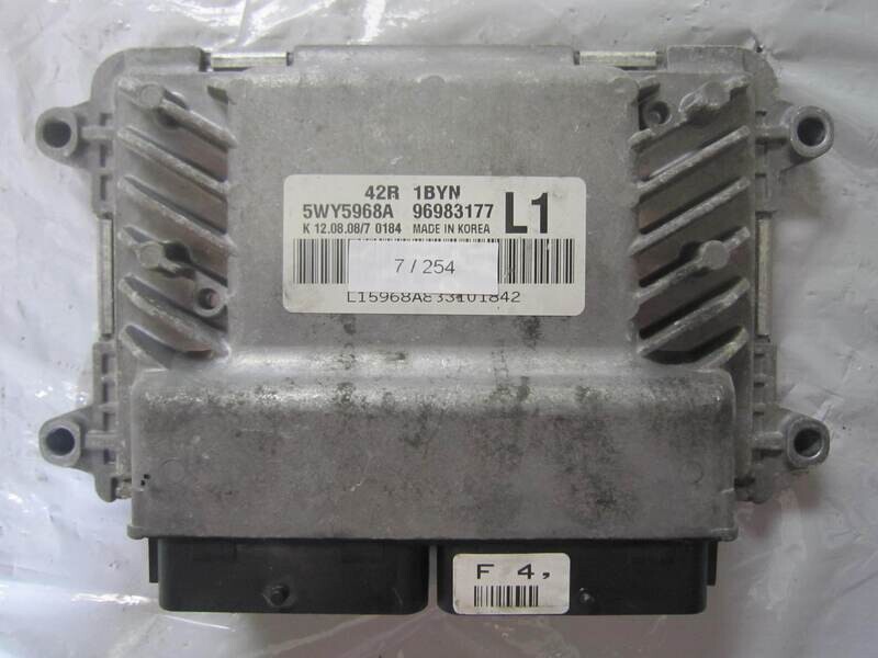 7-254 Centralina Motore Chevrolet 5WY5968A 96983177 42R 1BYN Benzina AVEO