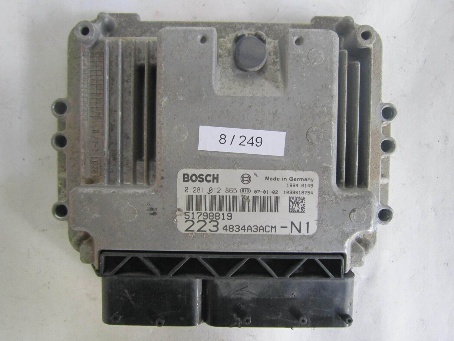 8-249 Centralina Motore Bosch 0281012865 0 281 012 865 51798819  1039S18754  223 4834A3ACM - N1 2234834A3ACMN1   ALFA ROMEO / FIAT / LANCIA  DOBLO'