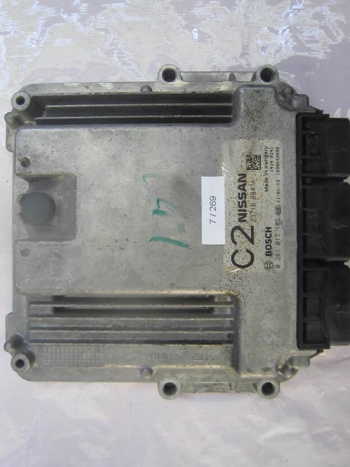 7-269 Centralina Motore Bosch 0 281 017 185 0281017185 23710 BB47A 23710BB47A 1039S43639 C2 NISSAN Diesel QASHQAI
