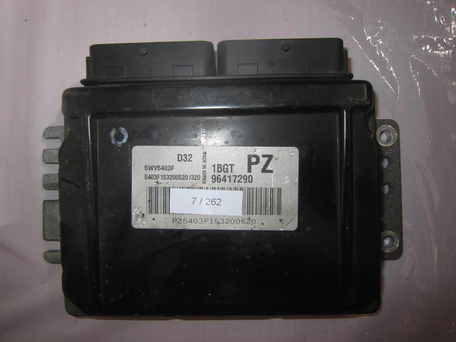 7-262 Centralina Motore Chevrolet 5WY5403F 96417290 1BGT PZ D32 Benzina MATIZ 0.8