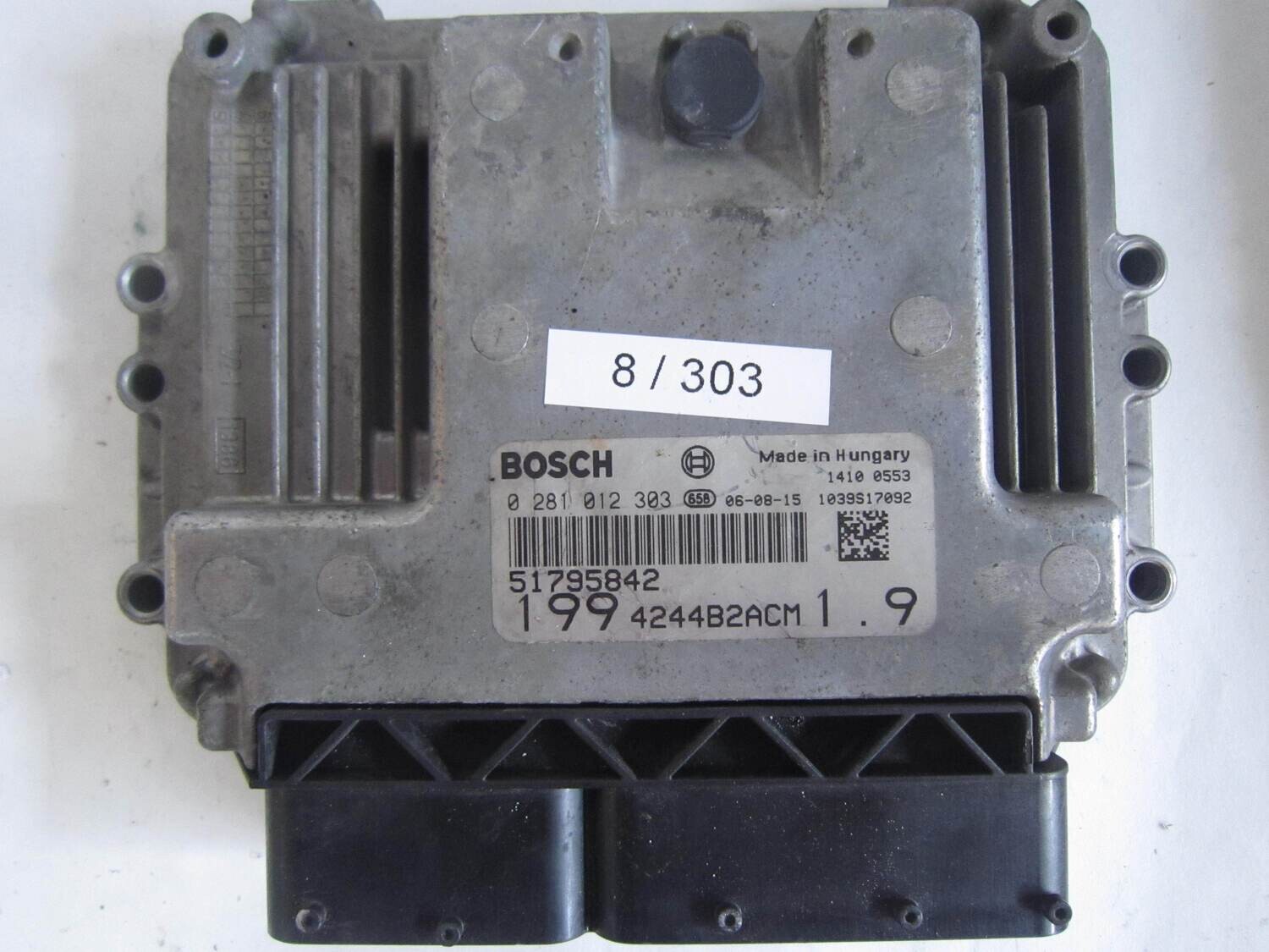 8-303 Centralina Motore Bosch 0281012303 0 281 012 303 51795842  1039S17092  199 4244B2ACM 1.9 1994244B2ACM19   ALFA ROMEO / FIAT / LANCIA  Grande Punto