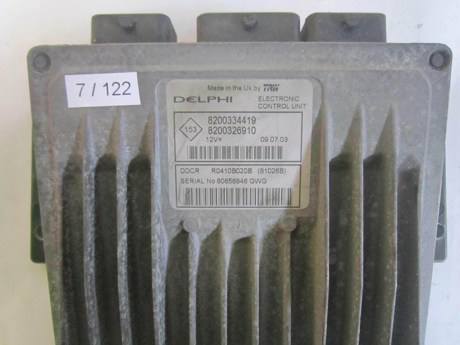 7-122 Centralina Motore Delphi  R0410B020B 8200334419  8200326910  81026B    NISSAN  MICRA 1.5 DCI