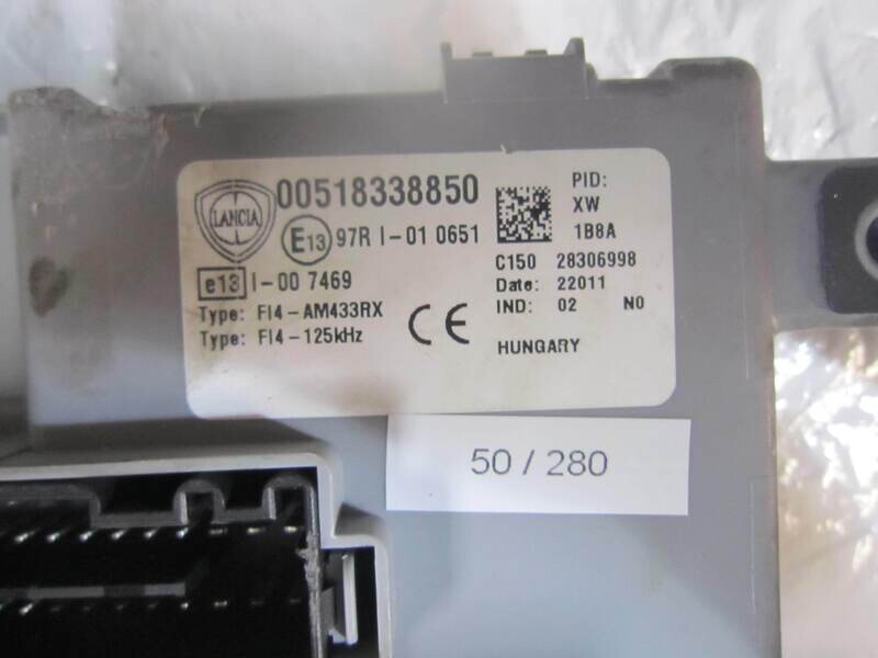 50-280 Body Computer Delphi 00518338850 28306998 51800628 B365 MOD.312 ALFA ROMEO / FIAT / LANCIA Benzina YPSILON
