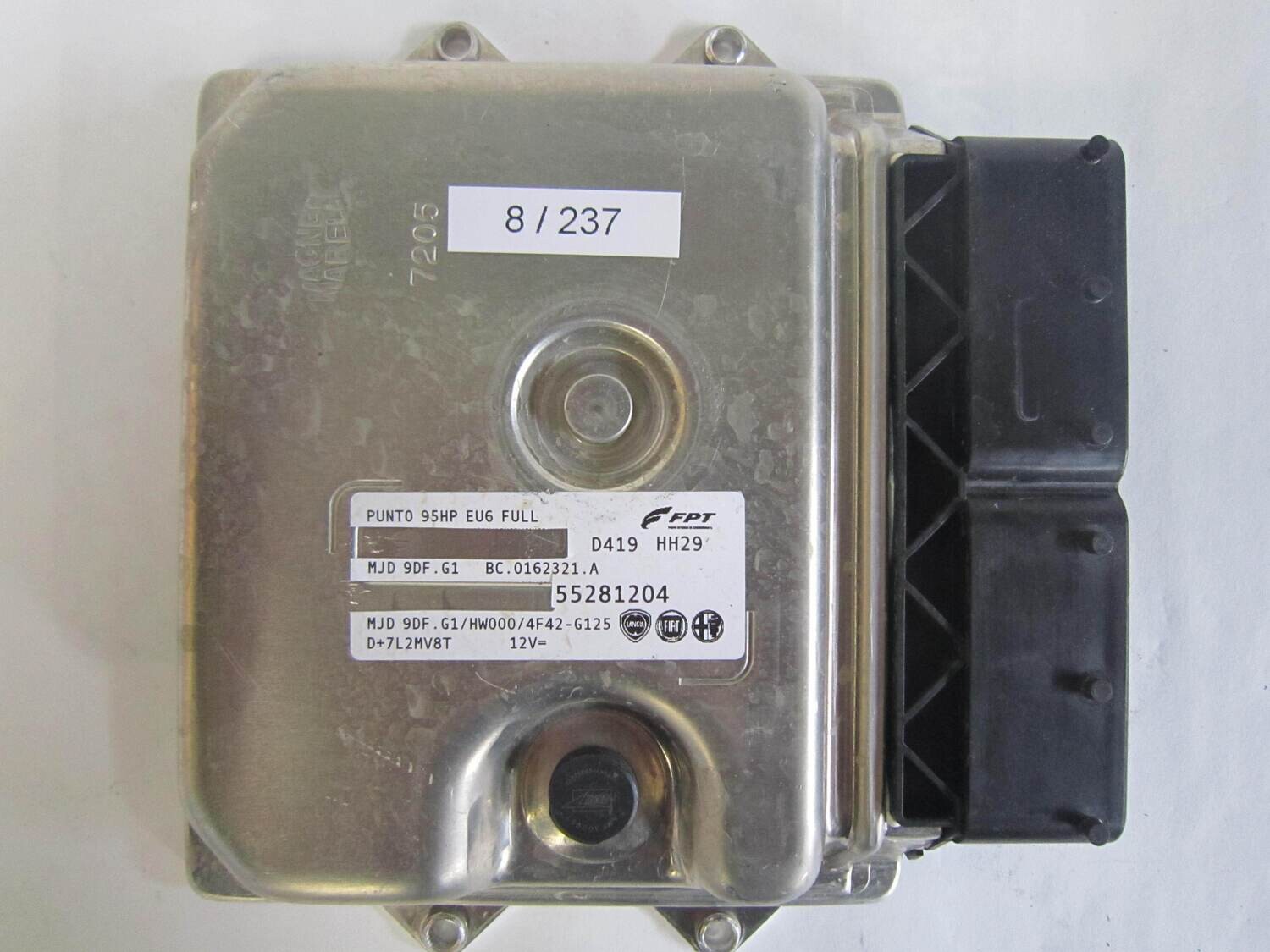 8-237 Centralina Motore Magneti Marelli  55281204 MJD 9DF.G1 MJD9DFG1 D419 HH29 D419HH29 HW000/4F42-G125 HW0004F42G125   ALFA ROMEO / FIAT / LANCIA  PUNTO 95HP EU6