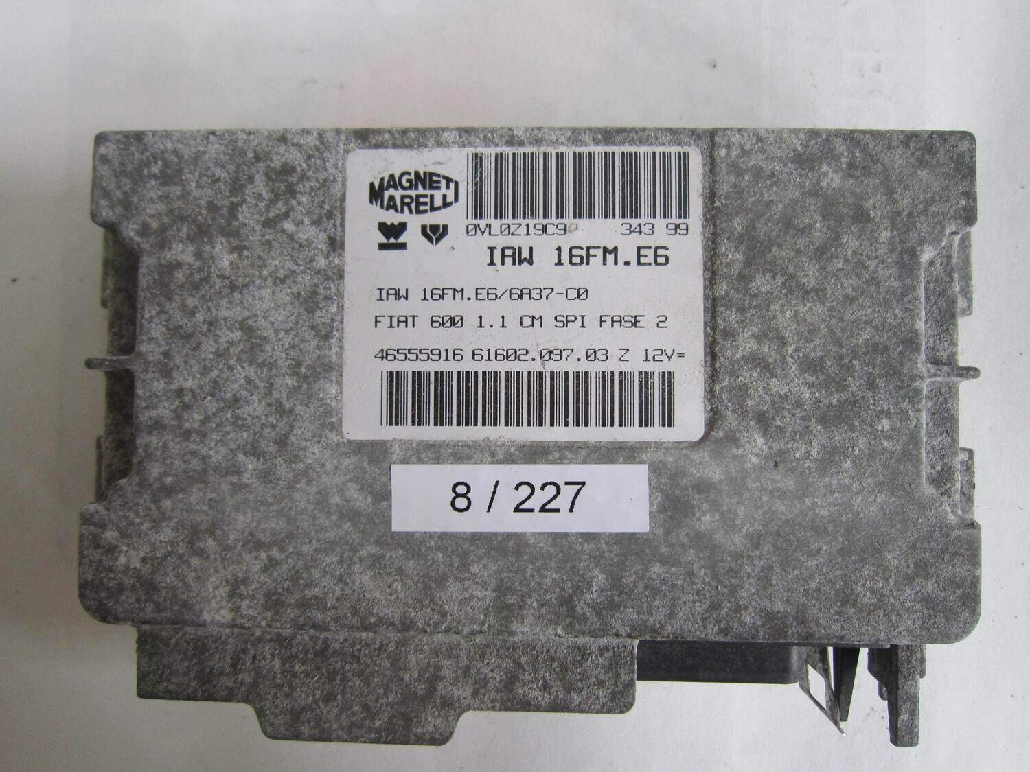 8-227 Centralina Motore Magneti Marelli IAW16FME6 IAW 16FM.E6 46555916  61602.097.03 6160209703     ALFA ROMEO / FIAT / LANCIA  600 1.1