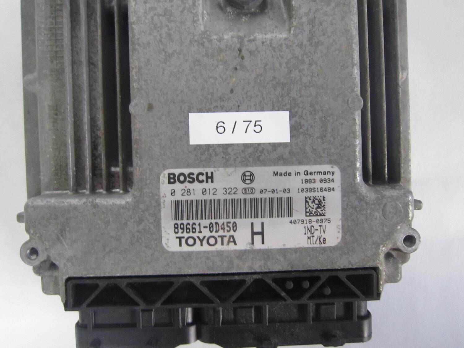 6-75 Centralina Motore Bosch 0281012322 0 281 012 322 89661-0D450 896610D450 1039S16484      TOYOTA  YARIS__ 1.4_ D4D
