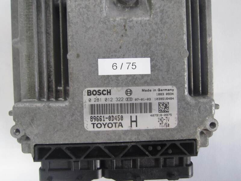 6-75 Centralina Motore Bosch 0281012322 0 281 012 322 89661-0D450 896610D450 1039S16484      TOYOTA  YARIS__ 1.4_ D4D