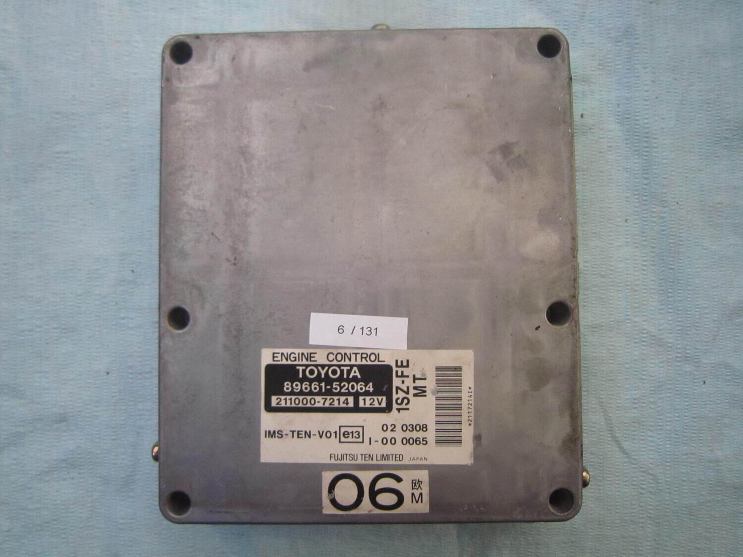 6-131 Centralina Motore Fujitsu 89661-52064 8966152064 211000-7214 2110007214 1SZ-FE MT IMS-TEN-V01 06 M TOYOTA Benzina YARIS