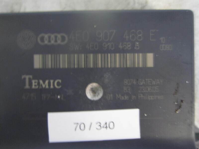 70-340 Modulo Gateway Temic 4E0 907 468 E 4E0907468E 4715 TF7-MNL 4715TF7MNL AUDI A 8