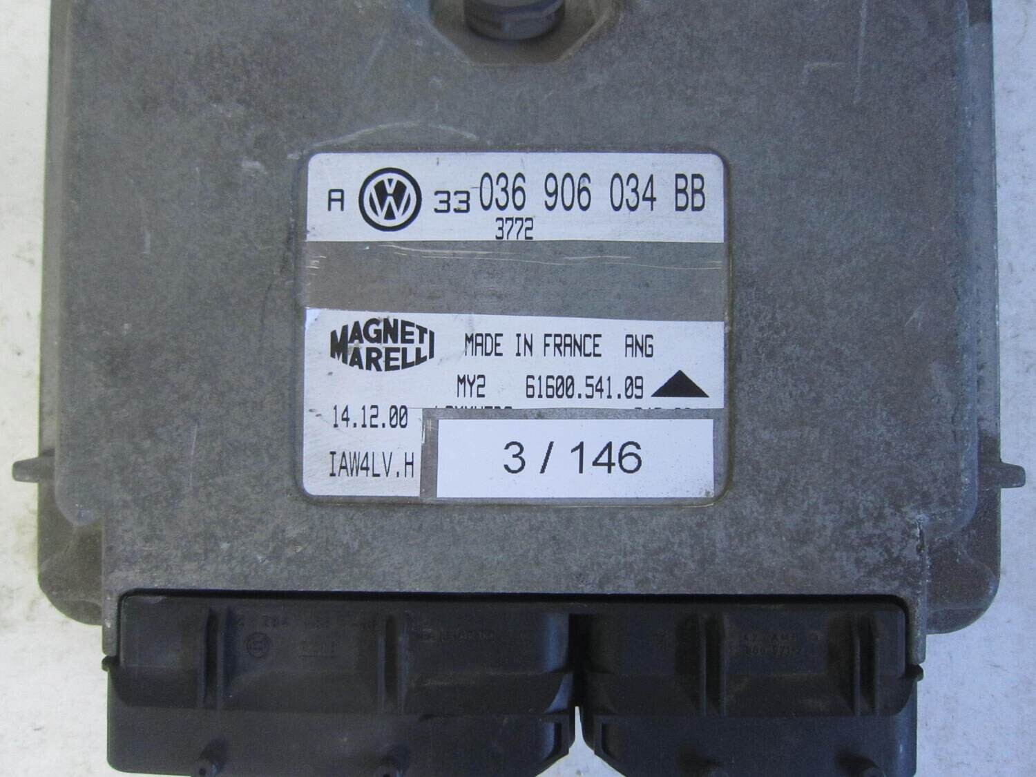 3-146 centralina motore magneti marelli iaw4lv.h 036 906 034 bb 61600.541.09   volkswagen golf