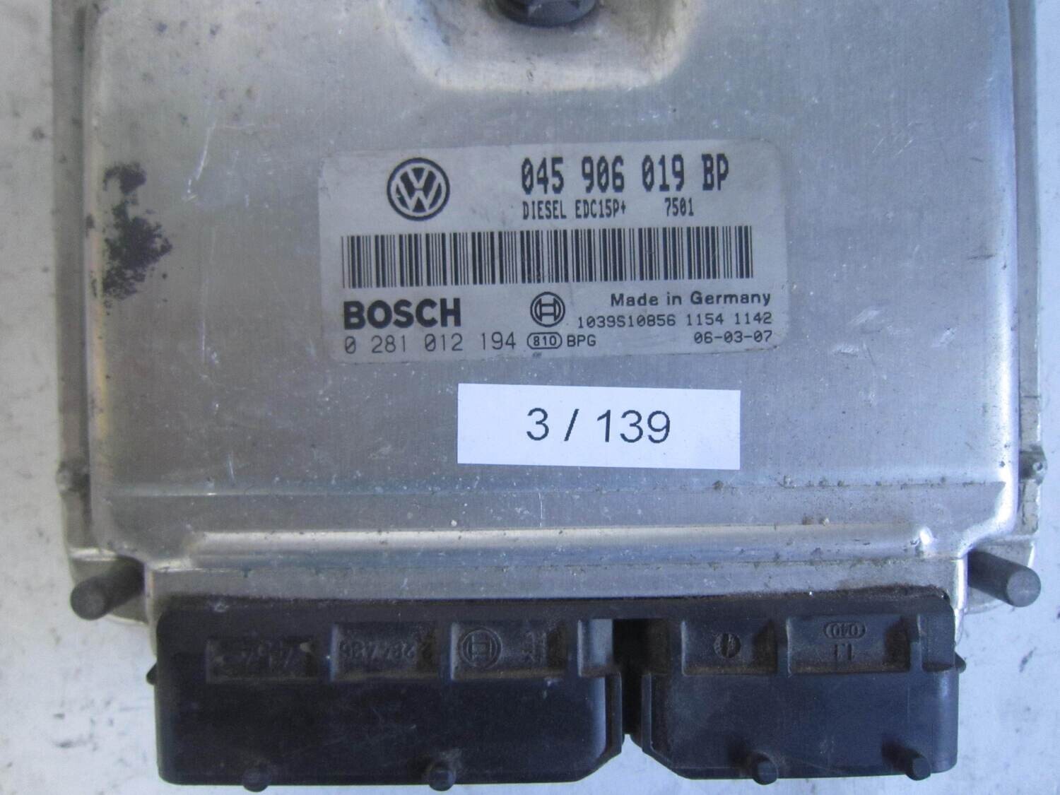 3-139 Centralina Motore Bosch 0281012194 0 281 012 194 045 906 019 BP 045906019BP 1039S10856  EDC15P    VOLKSWAGEN  POLO 1.4 TDI