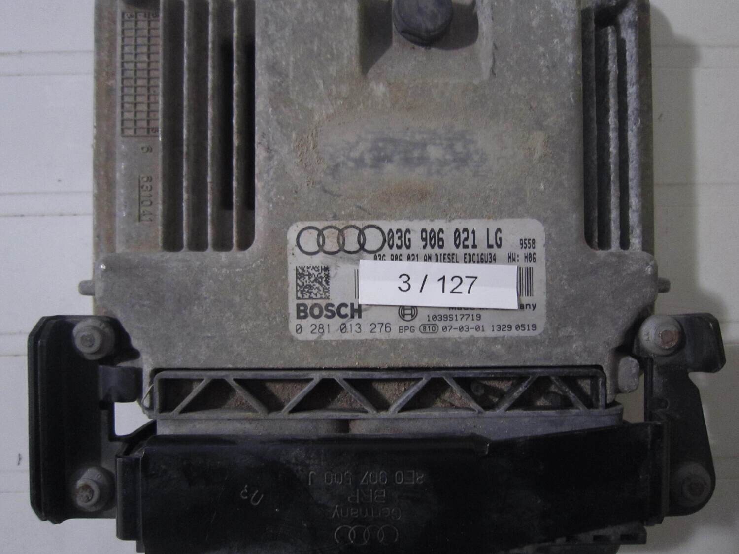 3-127 Centralina Motore Bosch 0 281 013 276 0281013276 03G 906 021 LG 03G906021LG 1039S15967 EDC16U34 HW H02 AUDI Diesel A 3 2.0