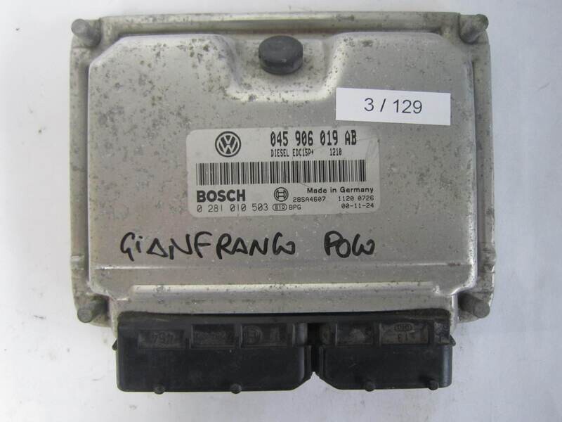3-129 Centralina Motore Bosch 0 281 010 503 0281010503 045 906 019 AB 045906019AB 28SA4607 EDC15P VOLKSWAGEN Diesel POLO 1.4