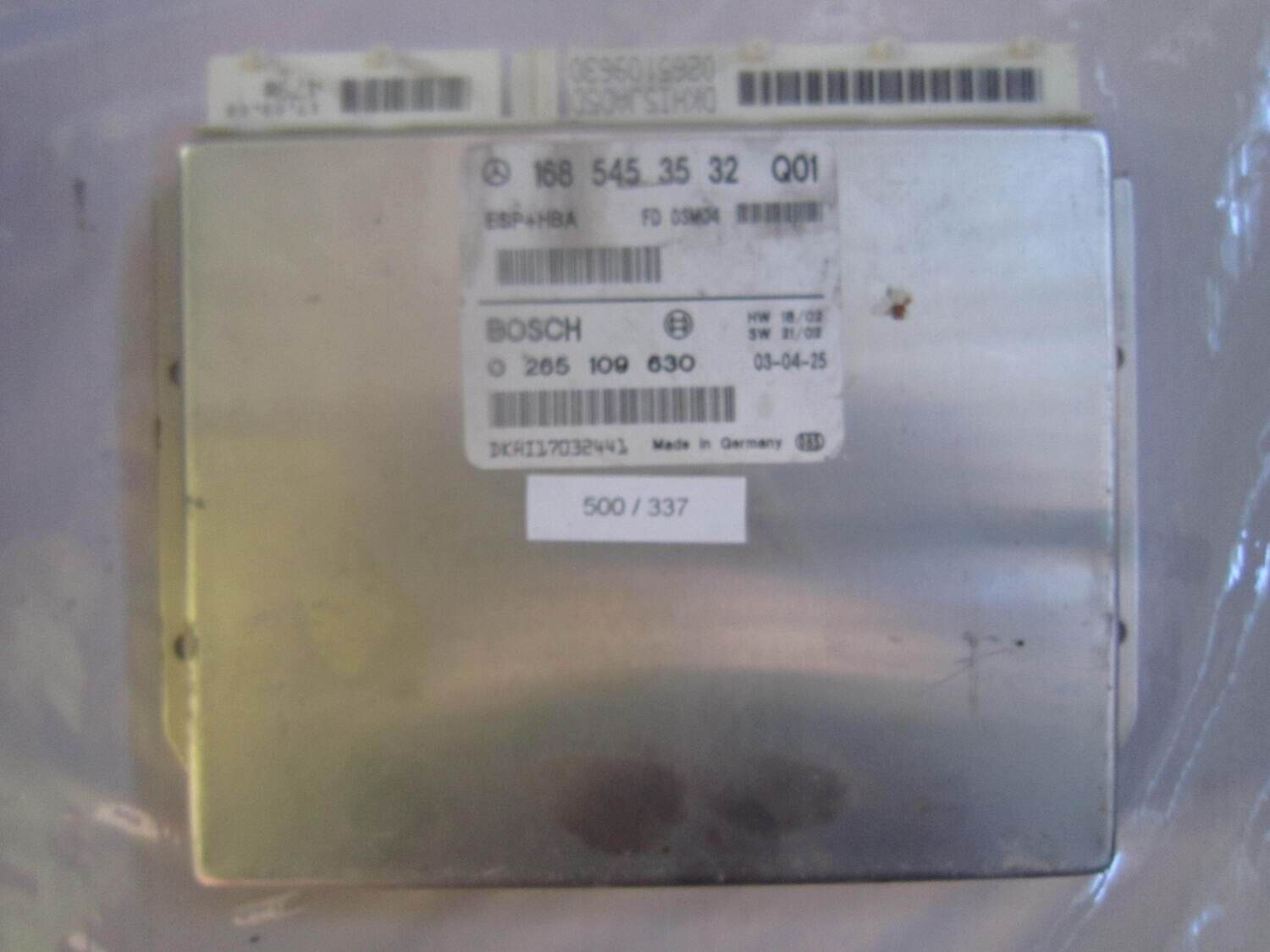 500-337 Centralina ABS ESP HBA Bosch 0 265 109 630 0265109630 168 545 35 32 Q01 1685453532Q01 Mercedes CLASSE A