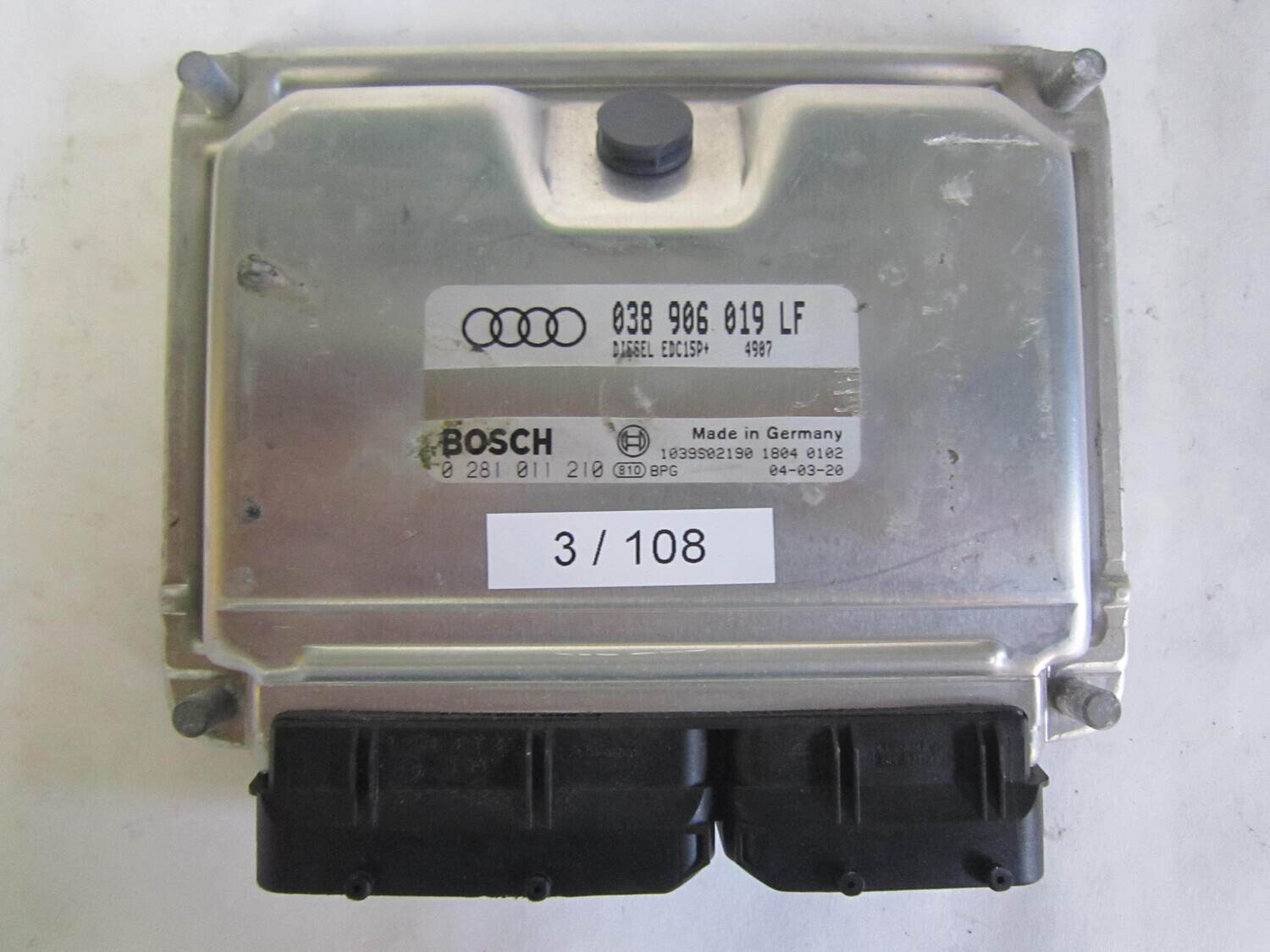3-108 Centralina Motore Bosch 0 281 011 210 0281011210 038 906 019 LF 038906019LF 1039S02190 EDC15P AUDI Diesel A 4 1.9