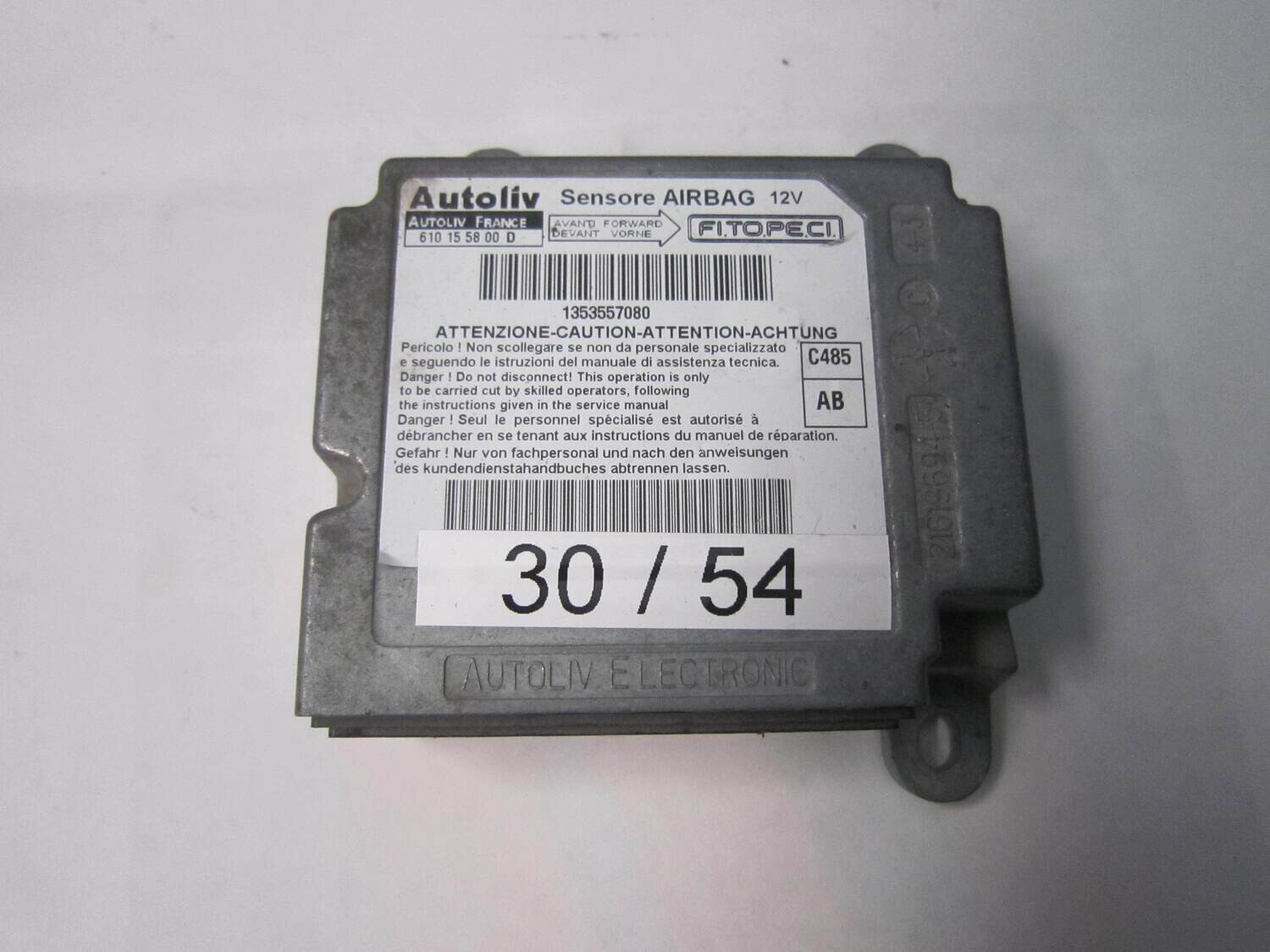 30-54 Centralina Airbag Autoliv 610 15 58 00 610155800 1353557080 ALFA ROMEO / FIAT / LANCIA FIORINO