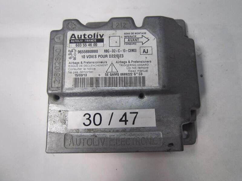 30-47 Centralina Airbag Autoliv 603 55 46 00 603554600 9655880880 RGB-D2-C-10-CEM00 CITROEN / PEUGEOT 407