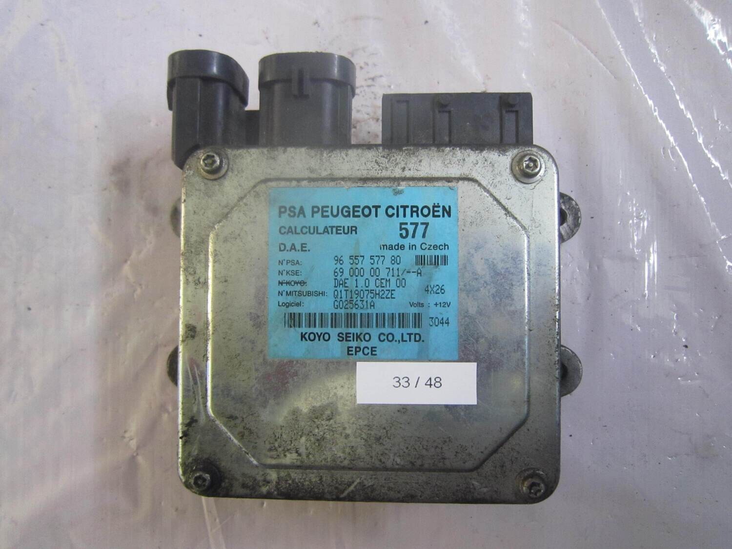 33-48 Centralina Servosterzo / Angolo Sterzata Koyo 96 557 577 80 69 000 00 711 DAE 1.0 CEM 00 Q1T19075MZE  CITROEN / PEUGEOT GENERICA C2_C3
