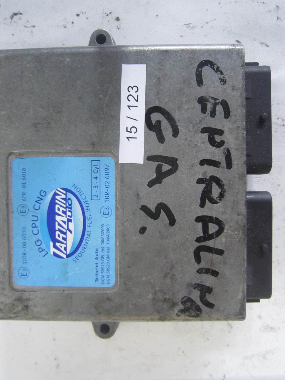 15-123 Centralina Gas Gpl Tartarini 4822130   B400146385 10R.02 6097 110R.00 6030 2 - 3 - 4 CILINDRI  BENZINA / GPL
