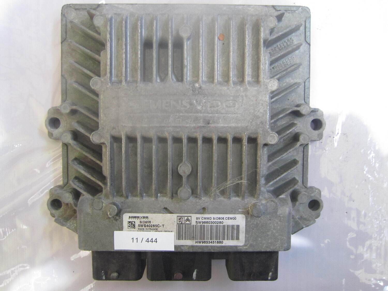 11-444 Centralina Motore Siemens 5WS40285C-T 5WS40285CT 9660300280 9653451880 SID 806 CITROEN / PEUGEOT Diesel VARIE 1.4