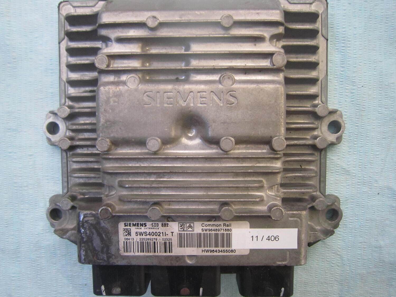 11-406 Centralina Motore Siemens 5WS40021I-T 5WS40021IT HW9648971880 SW9643455080 SID 802 CITROEN / PEUGEOT Benzina C 2 C 3 1.4