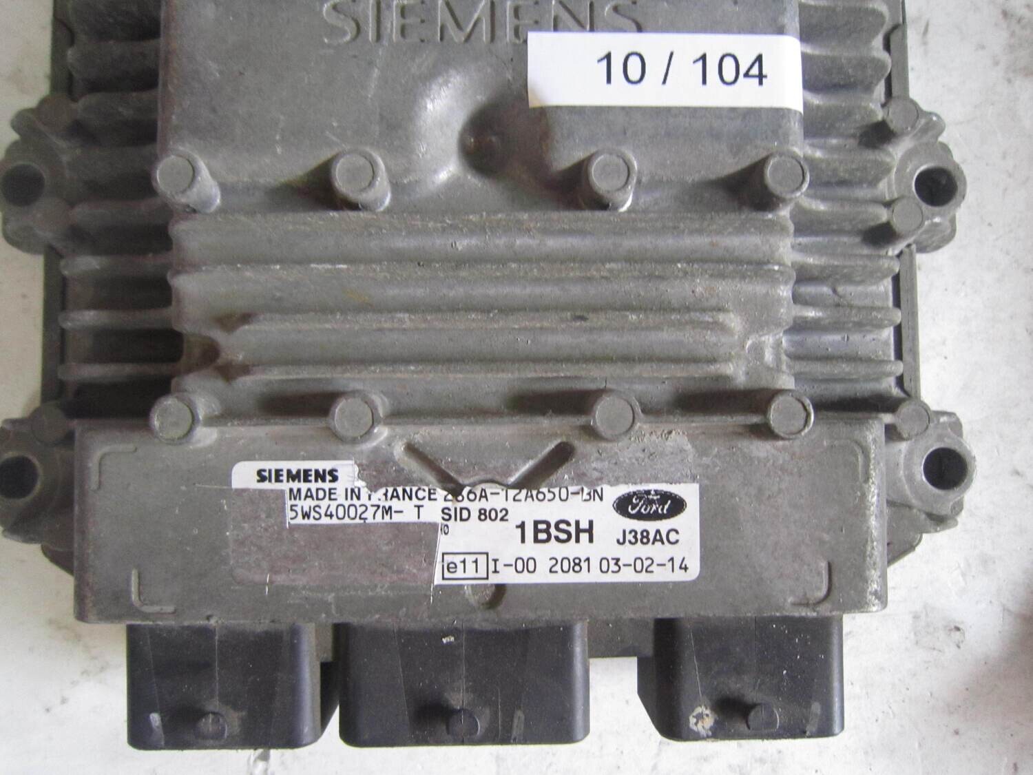 10-104 centralina motore siemens 5ws40027m-t 2s6a-12a650-bn 1bsh j38ac sid 802  ford fiesta