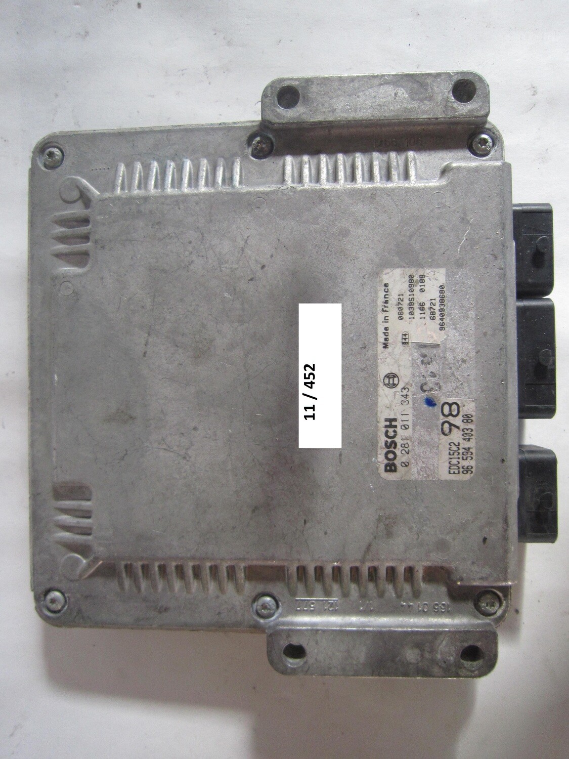 11-452 Centralina Motore Bosch 0 281 011 343 0281011343 96 594 403 80 9659440380 1039S10980 EDC15C2 CITROEN / PEUGEOT Diesel VARIE 2.0