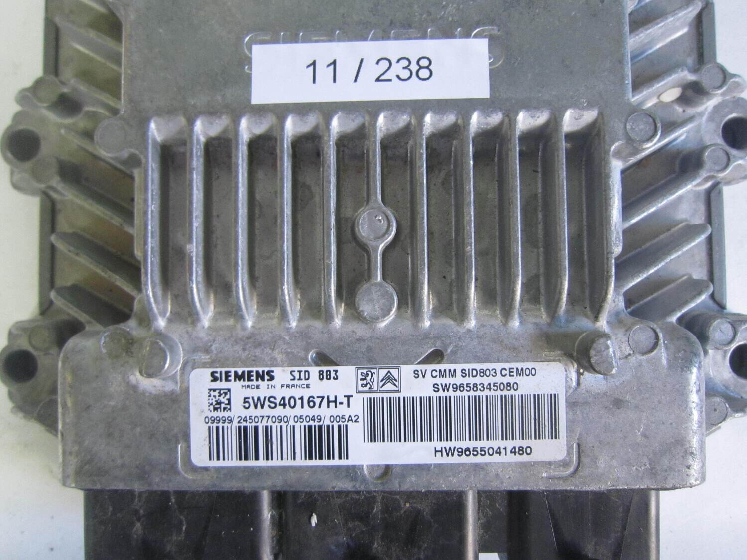 11-238 centralina motore siemens 5ws40167h-t 9658345080 9655041480 sid803  citroen / peugeot 407