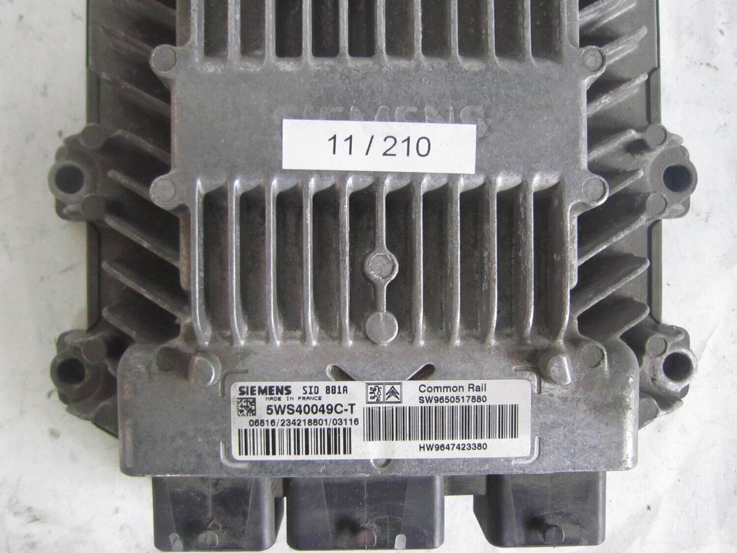 11-210 Centralina Motore Siemens 5WS40049CT 5WS40049C-T SW9650517880  SID801A  HW9647423380    CITROEN / PEUGEOT  2.0