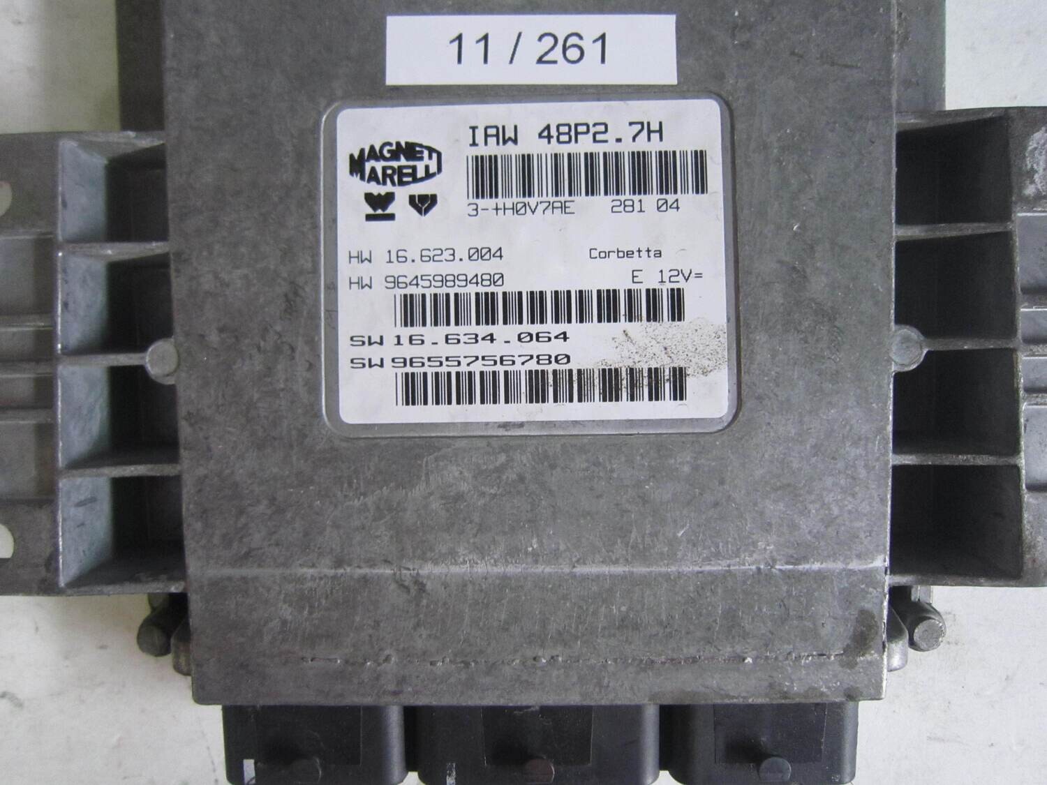 11-261 Centralina Motore Magneti Marelli IAW 48P2.7H IAW48P27H 16.623.004 9645989480 SW 16.634.044 SW 9655756780 CITROEN / PEUGEOT Benzina 206 1.6