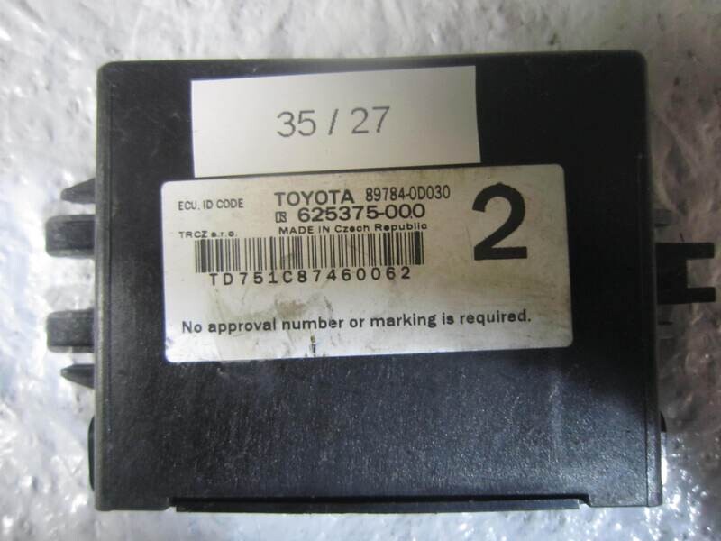 35-27 CENTRALINA IMMOBILIZER TOYOTA 89784-0D030 897840D030 625375-000 625375000 YARIS