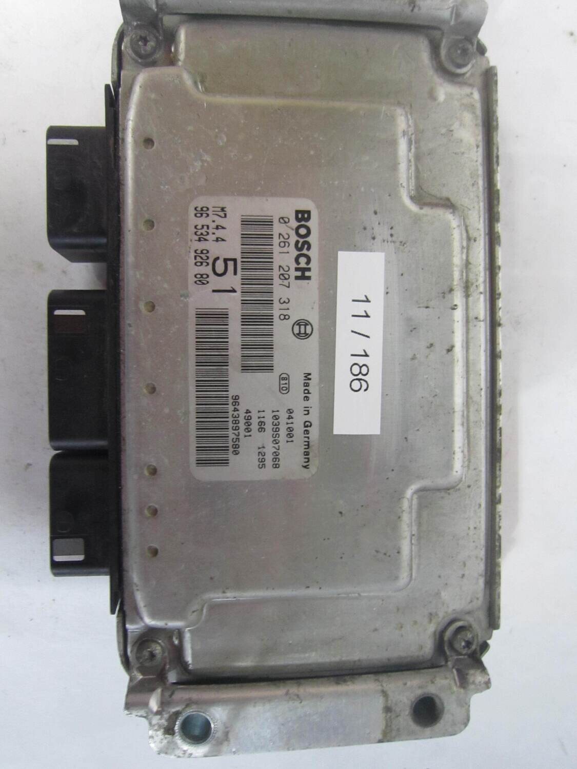 11-186 Centralina Motore Bosch 0261207318 0 261 207 318 96 534 926 80 9653492680 1039S07068  M7.4.4 M744   CITROEN / PEUGEOT  XSARA PICASSO 1.6